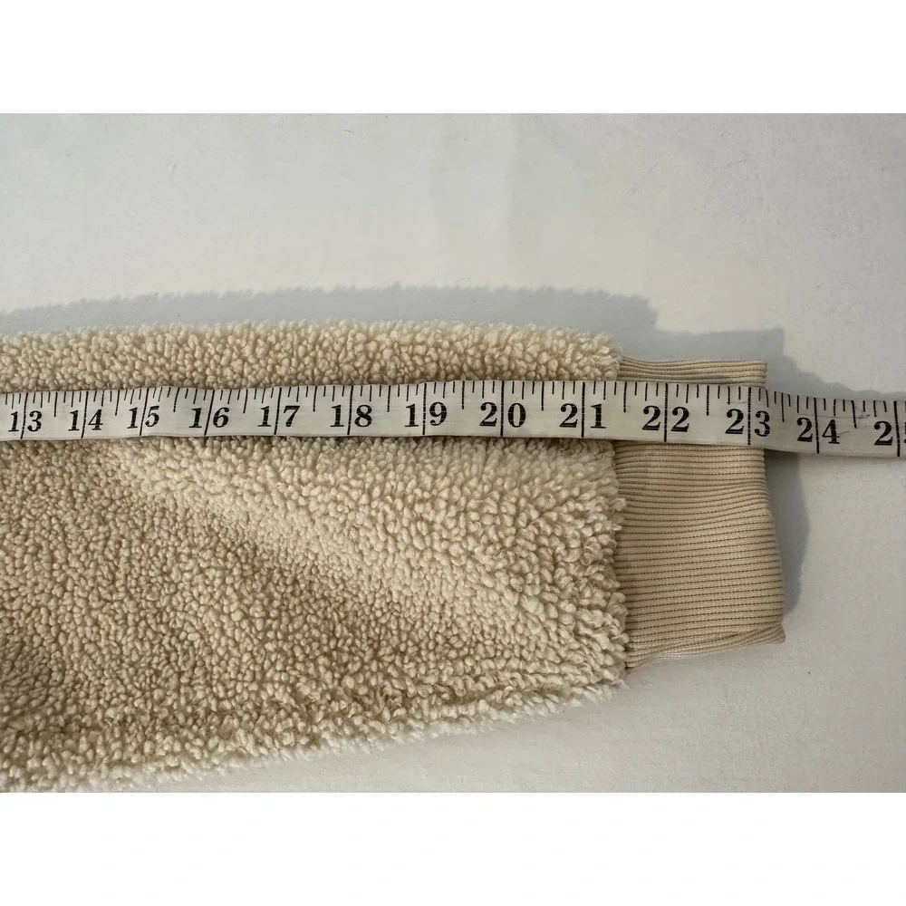 Nike Kids Girls Sherpa Fleece Full Zip Hoodie Sanddrift Beige FJ6019-126 XL